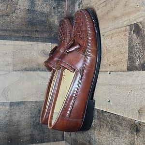 Florsheim Men Size 14 Amazonas Brown Leather Loafer Slip on Rubber Sol